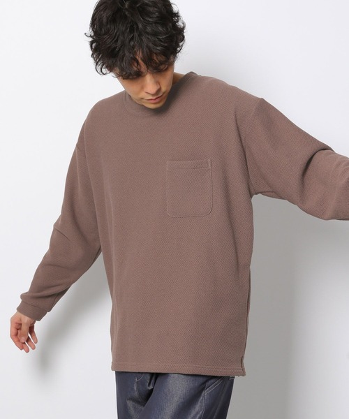 LAKOLE（ラコレ）の「カノコ裏起毛プルオーバー / 263879（スウェット・メンズ・ブラウン/アイボリー/サックスブルー/ネイビー・MEDIUM/LARGE）」の2枚目の写真