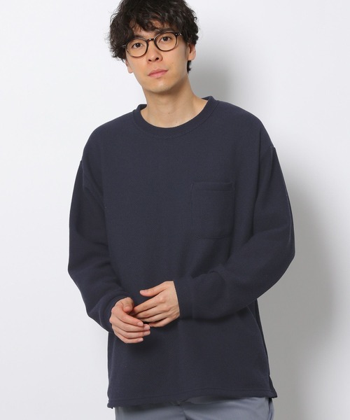 LAKOLE（ラコレ）の「カノコ裏起毛プルオーバー / 263879（スウェット・メンズ・ブラウン/アイボリー/サックスブルー/ネイビー・MEDIUM/LARGE）」の3枚目の写真