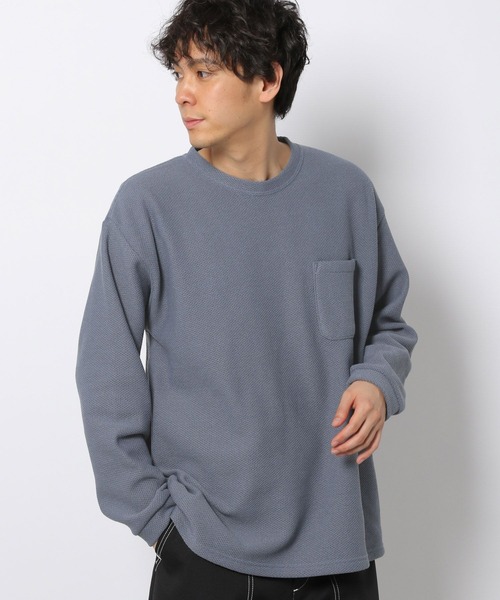 LAKOLE（ラコレ）の「カノコ裏起毛プルオーバー / 263879（スウェット・メンズ・ブラウン/アイボリー/サックスブルー/ネイビー・MEDIUM/LARGE）」の4枚目の写真