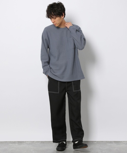 LAKOLE（ラコレ）の「カノコ裏起毛プルオーバー / 263879（スウェット・メンズ・ブラウン/アイボリー/サックスブルー/ネイビー・MEDIUM/LARGE）」の5枚目の写真