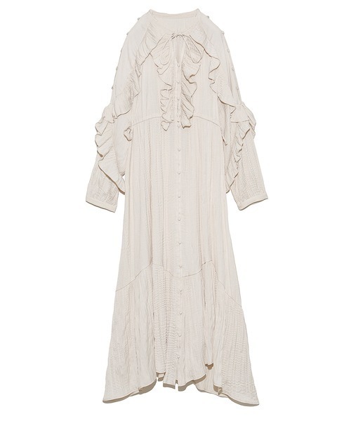 LILY BROWN（リリーブラウン）の「ワッシャーフリルワンピース（ワンピース・レディース・オフホワイト/ブルー/ブラック・FREE）」の12枚目の写真