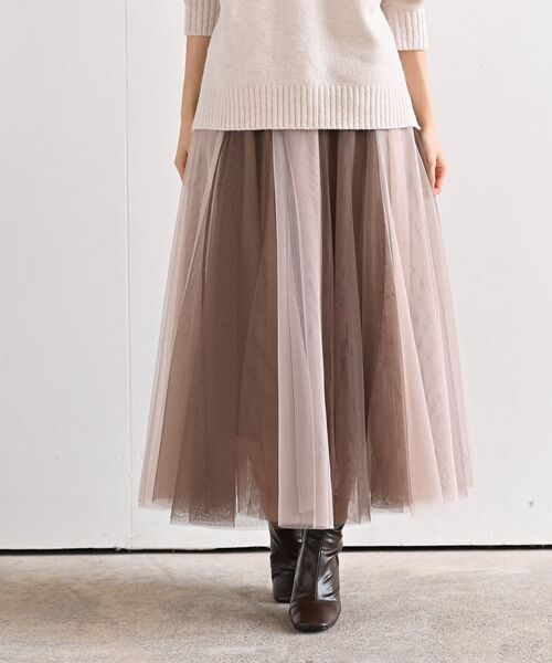 rps（アールピーエス）の「バイカラースーパーフレアーチュールスカート（スカート・レディース・チャコールグレー/ライトグレー/ピンク/アイボリー/モカ/ミント・M/フリー）」の4枚目の写真