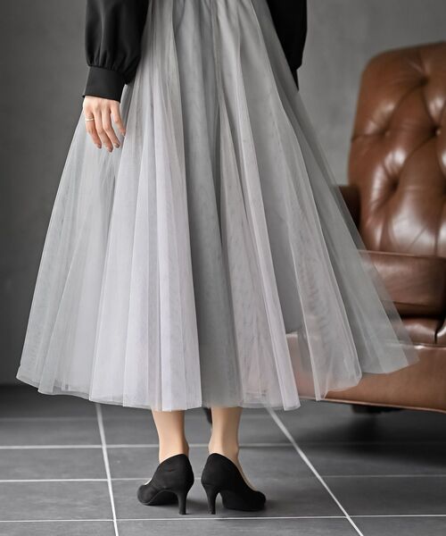 rps（アールピーエス）の「バイカラースーパーフレアーチュールスカート（スカート・レディース・チャコールグレー/ライトグレー/ピンク/アイボリー/モカ/ミント・M/フリー）」の17枚目の写真