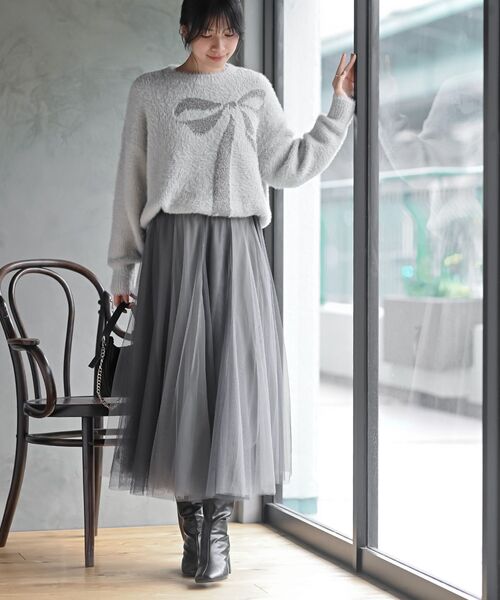 rps（アールピーエス）の「バイカラースーパーフレアーチュールスカート（スカート・レディース・チャコールグレー/ライトグレー/ピンク/アイボリー/モカ/ミント・M/フリー）」の10枚目の写真