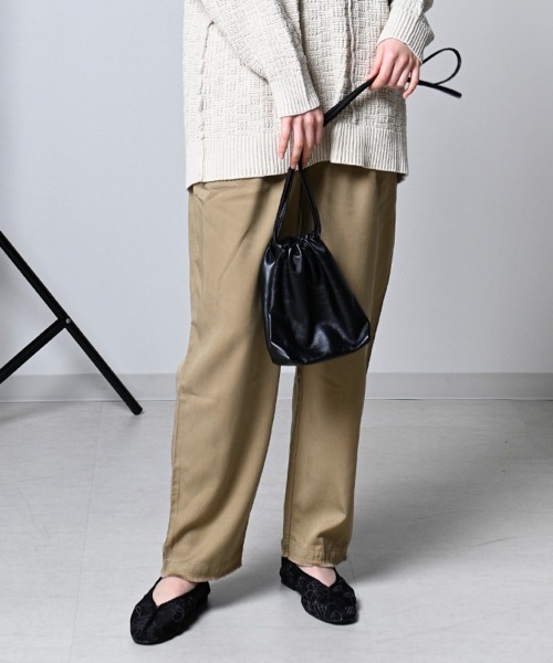 LUPILIEN(ルピリアン)の「【LUPILIEN】テンセルツイルタックパンツ(その他パンツ・レディース・チャコールグレー/オレンジ/ブルーグリーン/ライトベージュ・FREE)」の3枚目の写真