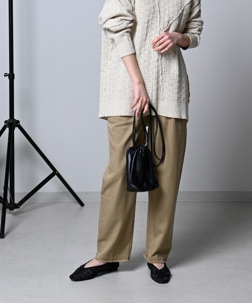 LUPILIEN(ルピリアン)の「【LUPILIEN】テンセルツイルタックパンツ(その他パンツ・レディース・チャコールグレー/オレンジ/ブルーグリーン/ライトベージュ・FREE)」の5枚目の写真