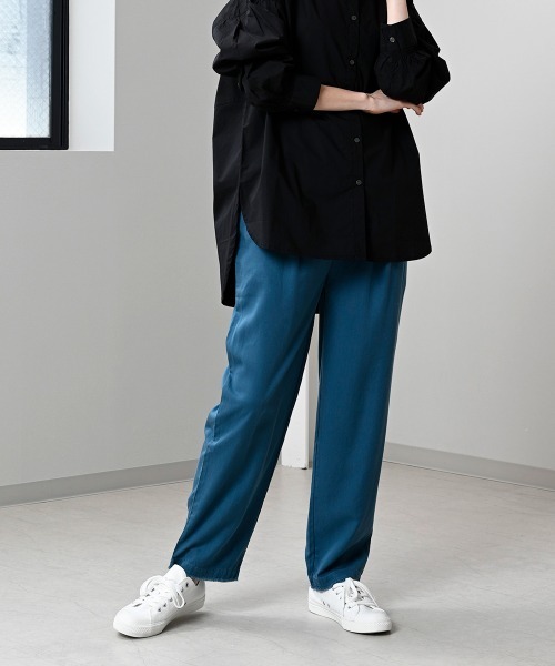 LUPILIEN(ルピリアン)の「【LUPILIEN】テンセルツイルタックパンツ(その他パンツ・レディース・チャコールグレー/オレンジ/ブルーグリーン/ライトベージュ・FREE)」の18枚目の写真