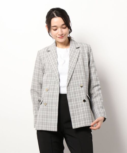 Lugnoncure（ルノンキュール）の「ダブルテーラードジャケット（テーラードジャケット・レディース・ネイビー/グレー・MEDIUM/SMALL）」の6枚目の写真