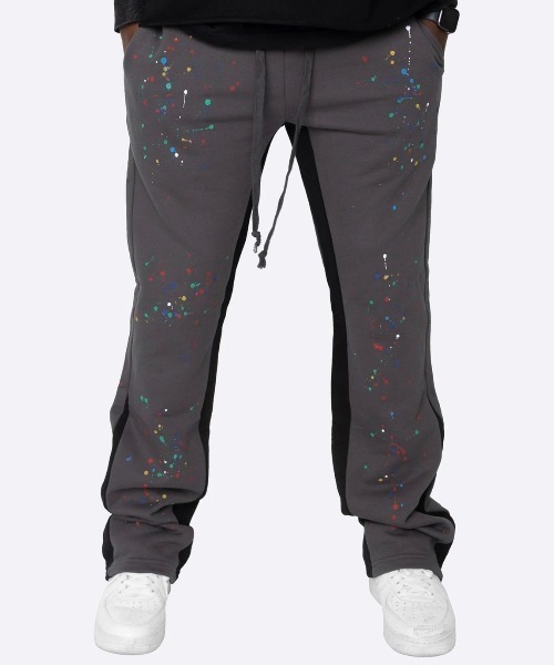 EPTM(エピトミ)の「『EPTM/エピトミ』REBEL SWEATPANTS/ペイント風 ツートーン スウェットパンツ(スウェットパンツ・メンズ・チャコールグレー・FREE)」の3枚目の写真