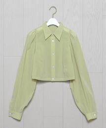 ＜H＞SHEER CROPPED SHIRT/シャツ