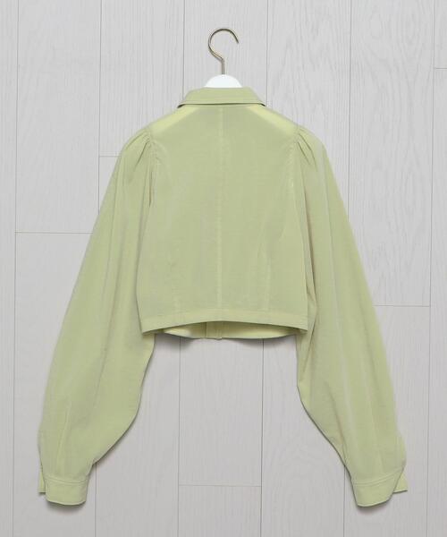 H　BEAUTY&YOUTH UNITED ARROWS（エイチビューティーアンドユースユナイテッドアローズ）の「＜H＞SHEER CROPPED SHIRT/シャツ（シャツ/ブラウス・レディース・ホワイト/ライム・S/M）」の3枚目の写真