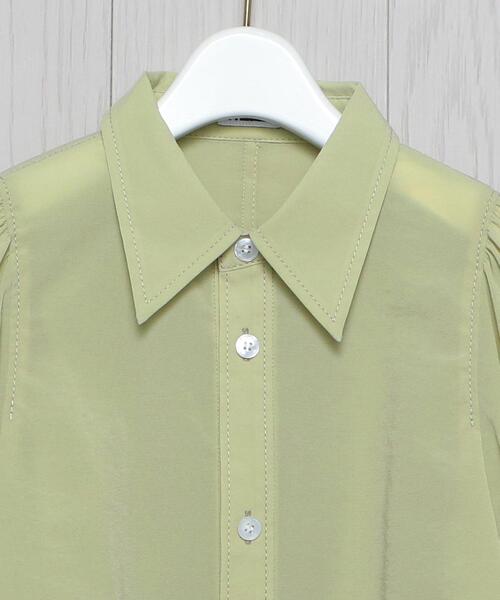 H　BEAUTY&YOUTH UNITED ARROWS（エイチビューティーアンドユースユナイテッドアローズ）の「＜H＞SHEER CROPPED SHIRT/シャツ（シャツ/ブラウス・レディース・ホワイト/ライム・S/M）」の4枚目の写真