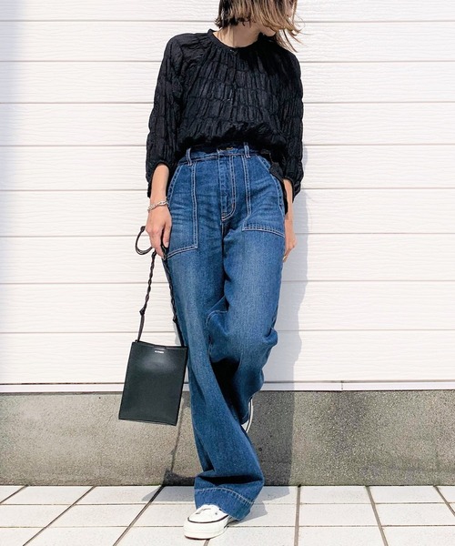 Q（キュー）の「ギャザーエアシャインブラウス（シャツ/ブラウス・レディース・ホワイト/ブラック/ラベンダー・MEDIUM）」の16枚目の写真