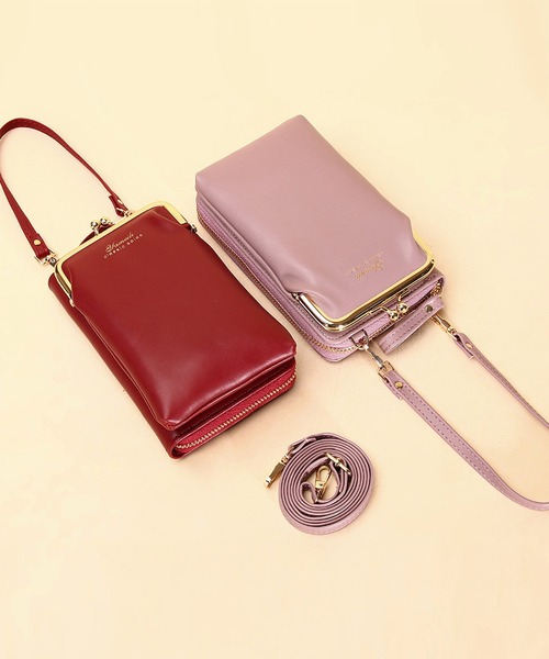 LA VORAGINE(ラ ヴォラジネ)の「がま口バッグ ミニお財布ショルダー/スマホ入れ(ショルダーバッグ・レディース・ブラック/パープル/グレー/レッド/ピンク・FREE)」の10枚目の写真