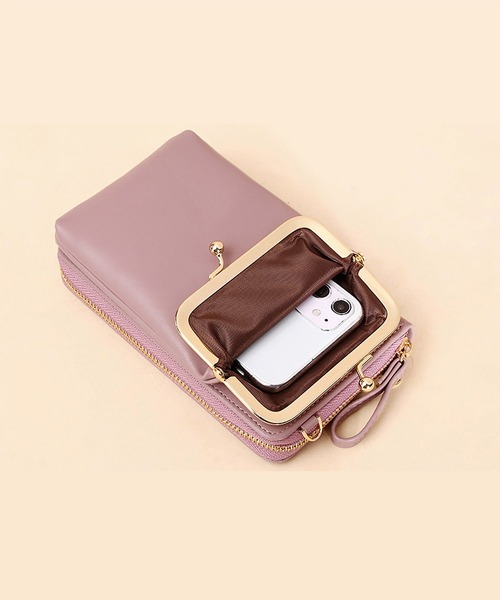 LA VORAGINE(ラ ヴォラジネ)の「がま口バッグ ミニお財布ショルダー/スマホ入れ(ショルダーバッグ・レディース・ブラック/パープル/グレー/レッド/ピンク・FREE)」の12枚目の写真