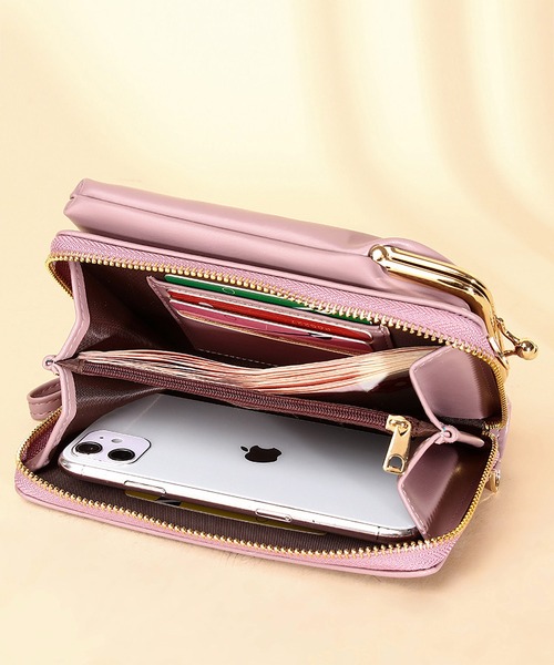 LA VORAGINE(ラ ヴォラジネ)の「がま口バッグ ミニお財布ショルダー/スマホ入れ(ショルダーバッグ・レディース・ブラック/パープル/グレー/レッド/ピンク・FREE)」の9枚目の写真