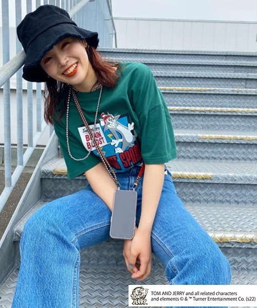 RODEO CROWNS WIDE BOWL（ロデオクラウンズワイドボウル）の「T&J BRIGHT SPARKビッグTシャツ（Tシャツ/カットソー・レディース・チャコールグレー/グリーン/オフホワイト・FREE）」の3枚目の写真