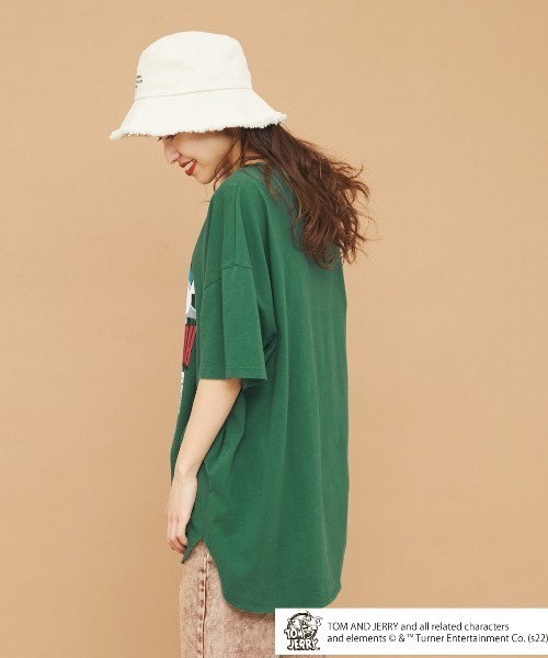 RODEO CROWNS WIDE BOWL（ロデオクラウンズワイドボウル）の「T&J BRIGHT SPARKビッグTシャツ（Tシャツ/カットソー・レディース・チャコールグレー/グリーン/オフホワイト・FREE）」の8枚目の写真