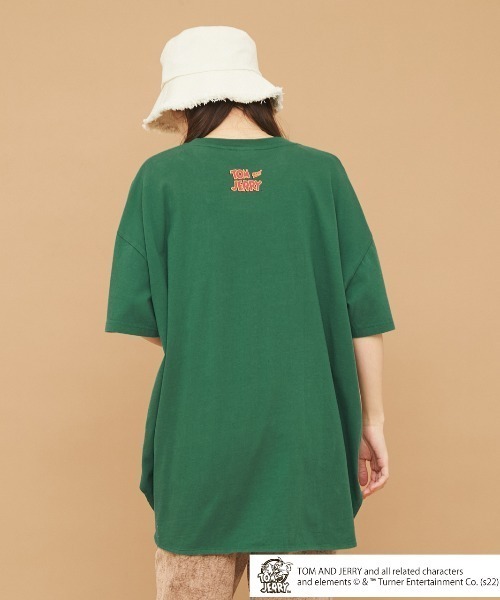 RODEO CROWNS WIDE BOWL(ロデオクラウンズワイドボウル)の「T&J BRIGHT SPARKビッグTシャツ(Tシャツ/カットソー・レディース・チャコールグレー/グリーン/オフホワイト・FREE)」の9枚目の写真