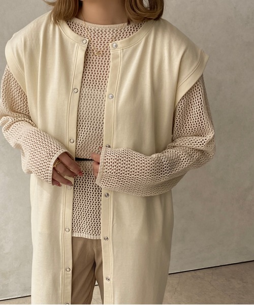 apres jour clair（アプレジュールクレア）の「【apres jour clair】スウェットジレ【ZOZOTOWN限定アイテム】（ベスト・レディース・アイボリー/ダークブラウン/ベージュ/ナチュラル・フリー/X-LARGE）」の10枚目の写真