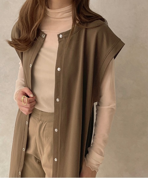 apres jour clair（アプレジュールクレア）の「【apres jour clair】スウェットジレ【ZOZOTOWN限定アイテム】（ベスト・レディース・アイボリー/ダークブラウン/ベージュ/ナチュラル・フリー/X-LARGE）」の14枚目の写真