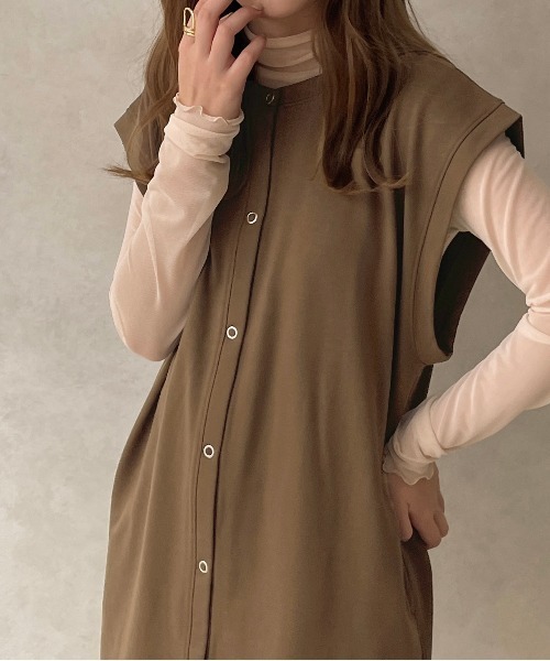 apres jour clair（アプレジュールクレア）の「【apres jour clair】スウェットジレ【ZOZOTOWN限定アイテム】（ベスト・レディース・アイボリー/ダークブラウン/ベージュ/ナチュラル・フリー/X-LARGE）」の15枚目の写真