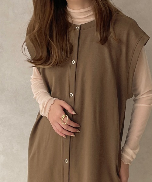 apres jour clair（アプレジュールクレア）の「【apres jour clair】スウェットジレ【ZOZOTOWN限定アイテム】（ベスト・レディース・アイボリー/ダークブラウン/ベージュ/ナチュラル・フリー/X-LARGE）」の16枚目の写真