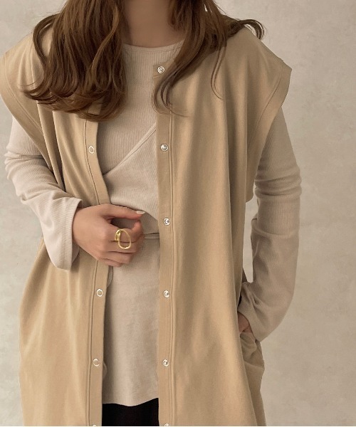 apres jour clair（アプレジュールクレア）の「【apres jour clair】スウェットジレ【ZOZOTOWN限定アイテム】（ベスト・レディース・アイボリー/ダークブラウン/ベージュ/ナチュラル・フリー/X-LARGE）」の22枚目の写真