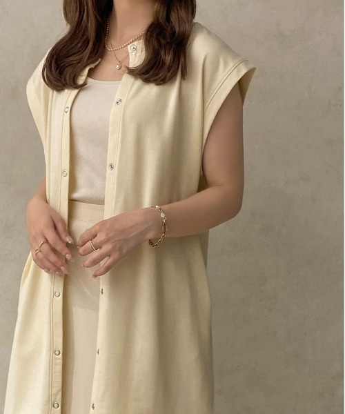 apres jour clair（アプレジュールクレア）の「【apres jour clair】スウェットジレ【ZOZOTOWN限定アイテム】（ベスト・レディース・アイボリー/ダークブラウン/ベージュ/ナチュラル・フリー/X-LARGE）」の5枚目の写真