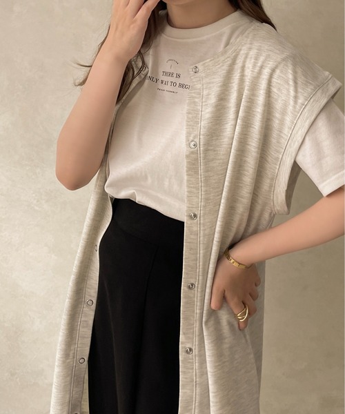 apres jour clair（アプレジュールクレア）の「【apres jour clair】スウェットジレ【ZOZOTOWN限定アイテム】（ベスト・レディース・アイボリー/ダークブラウン/ベージュ/ナチュラル・フリー/X-LARGE）」の6枚目の写真