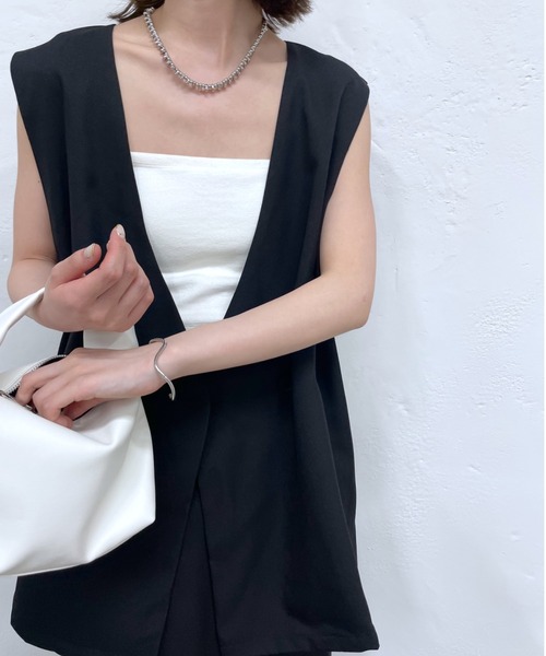 mystic（ミスティック）の「[mline] ジレ（ベスト・レディース・ベージュ/アイボリー/ブラック・FREE）」の3枚目の写真