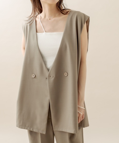 mystic（ミスティック）の「[mline] ジレ（ベスト・レディース・ベージュ/アイボリー/ブラック・FREE）」の7枚目の写真