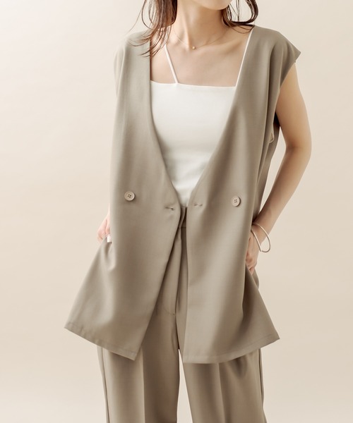 mystic（ミスティック）の「[mline] ジレ（ベスト・レディース・ベージュ/アイボリー/ブラック・FREE）」の8枚目の写真