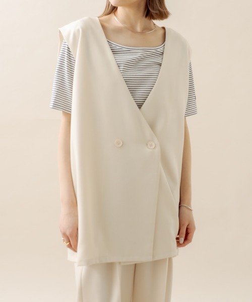 mystic（ミスティック）の「[mline] ジレ（ベスト・レディース・ベージュ/アイボリー/ブラック・FREE）」の14枚目の写真