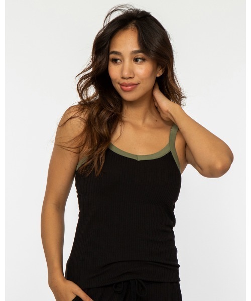 BILLABONG(ビラボン)の「BILLABONG レディース 【CHILLWEAR】 DESIGN CAMI タンクトップ 【2022年夏モデル】/ビラボン(タンクトップ・レディース・ブラック/オフホワイト/オレンジ系その他・MEDIUM)」の2枚目の写真