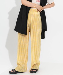 プリーツチェックパンツ