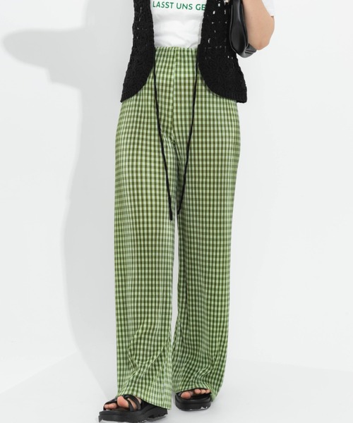 nemne store（ネンネストア）の「プリーツチェックパンツ（その他パンツ・レディース・ブラック/イエロー/ブルー/グリーン・フリー）」の3枚目の写真
