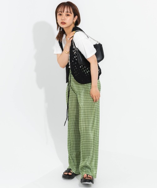 nemne store（ネンネストア）の「プリーツチェックパンツ（その他パンツ・レディース・ブラック/イエロー/ブルー/グリーン・フリー）」の12枚目の写真