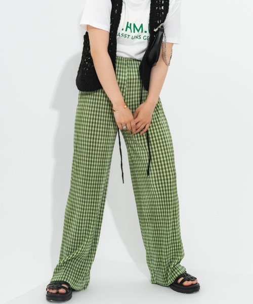 nemne store（ネンネストア）の「プリーツチェックパンツ（その他パンツ・レディース・ブラック/イエロー/ブルー/グリーン・フリー）」の14枚目の写真