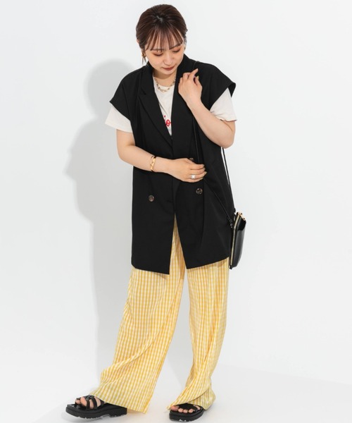 nemne store（ネンネストア）の「プリーツチェックパンツ（その他パンツ・レディース・ブラック/イエロー/ブルー/グリーン・フリー）」の16枚目の写真