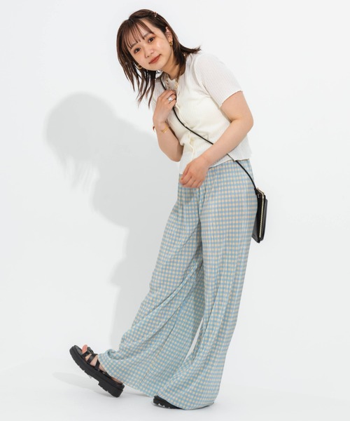 nemne store（ネンネストア）の「プリーツチェックパンツ（その他パンツ・レディース・ブラック/イエロー/ブルー/グリーン・フリー）」の15枚目の写真