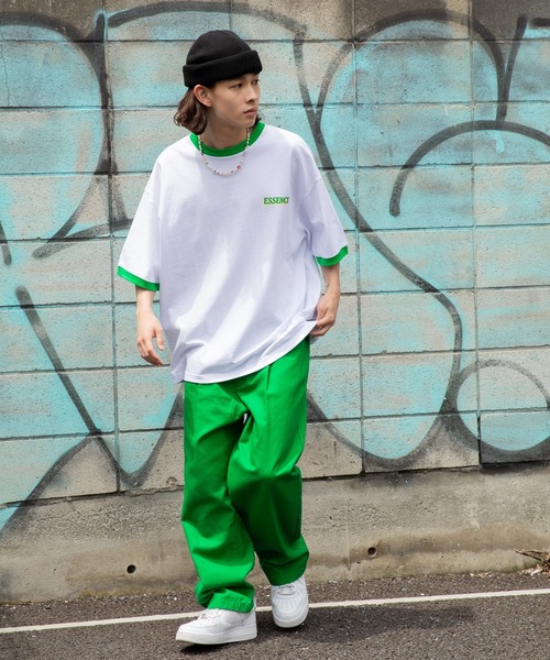 WEGO（ウィゴー）の「WEGO/ヘビーウエイト レトロロゴリンガーBIG半袖T（Tシャツ/カットソー・メンズ・ホワイト/ホワイト系その他/ピンク/グリーン・MEDIUM/LARGE）」の8枚目の写真