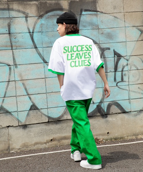 WEGO（ウィゴー）の「WEGO/ヘビーウエイト レトロロゴリンガーBIG半袖T（Tシャツ/カットソー・メンズ・ホワイト/ホワイト系その他/ピンク/グリーン・MEDIUM/LARGE）」の9枚目の写真