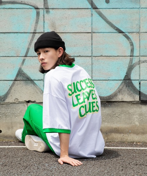 WEGO（ウィゴー）の「WEGO/ヘビーウエイト レトロロゴリンガーBIG半袖T（Tシャツ/カットソー・メンズ・ホワイト/ホワイト系その他/ピンク/グリーン・MEDIUM/LARGE）」の10枚目の写真