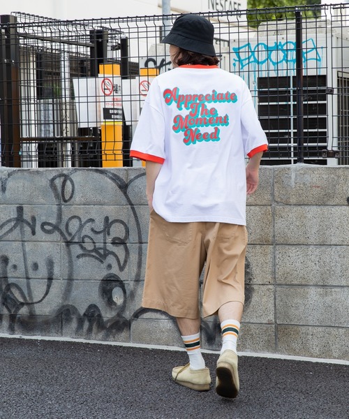 WEGO（ウィゴー）の「WEGO/ヘビーウエイト レトロロゴリンガーBIG半袖T（Tシャツ/カットソー・メンズ・ホワイト/ホワイト系その他/ピンク/グリーン・MEDIUM/LARGE）」の12枚目の写真