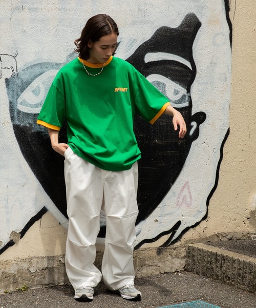 WEGO（ウィゴー）の「WEGO/ヘビーウエイト レトロロゴリンガーBIG半袖T（Tシャツ/カットソー・メンズ・ホワイト/ホワイト系その他/ピンク/グリーン・MEDIUM/LARGE）」の15枚目の写真