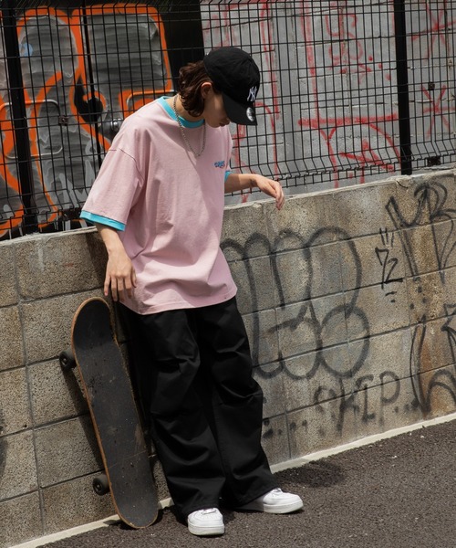 WEGO（ウィゴー）の「WEGO/ヘビーウエイト レトロロゴリンガーBIG半袖T（Tシャツ/カットソー・メンズ・ホワイト/ホワイト系その他/ピンク/グリーン・MEDIUM/LARGE）」の18枚目の写真