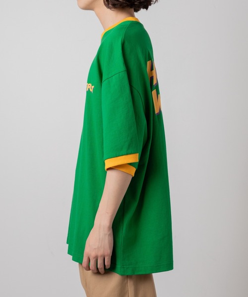 WEGO（ウィゴー）の「WEGO/ヘビーウエイト レトロロゴリンガーBIG半袖T（Tシャツ/カットソー・メンズ・ホワイト/ホワイト系その他/ピンク/グリーン・MEDIUM/LARGE）」の6枚目の写真