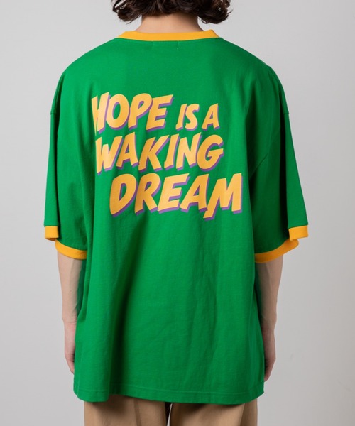 WEGO（ウィゴー）の「WEGO/ヘビーウエイト レトロロゴリンガーBIG半袖T（Tシャツ/カットソー・メンズ・ホワイト/ホワイト系その他/ピンク/グリーン・MEDIUM/LARGE）」の7枚目の写真