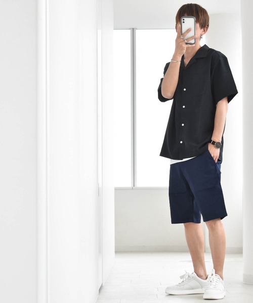 ポリ無地 オープンカラーシャツS/S（シャツ/ブラウス）｜Ritzy